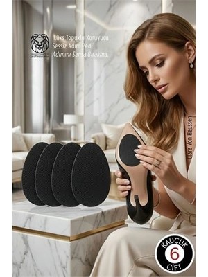 Nacario Mey Ithalat® Premium Kauçuk Ayakkabı Kaydırmazı - Lüks Topuklu Koruyucu & Sessiz Adım Pedi 6 Çift