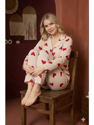 Defka Pamuklu Esnek Kumaş Düğmeli Kadın Pijama Seti - Ev Giyim & Lounge