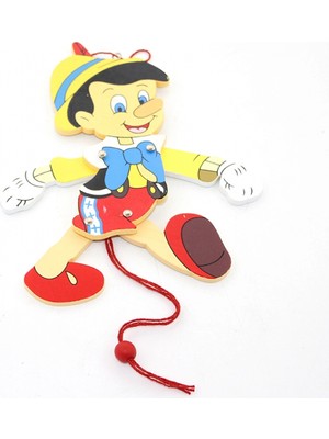 Pileli Store Ahşap Sallanan Pinokyo Figürü