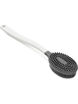 MarkEntegra Uzun Saplı Silikon Vücut ve Masaj Fırçası - Çift Yüzeyli