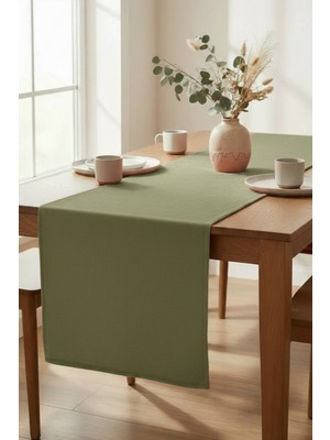 Dokuar Kadife Dokulu Premium Düz Polyester Masa Runner