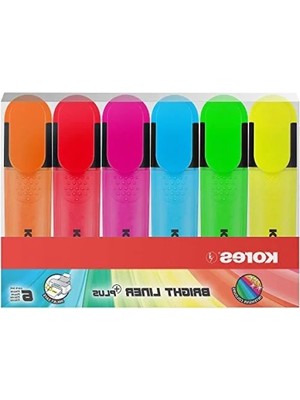 MarkEntegra 6 Renkli Fosforlu Kalem Seti - Parlak, Canlı Renkler