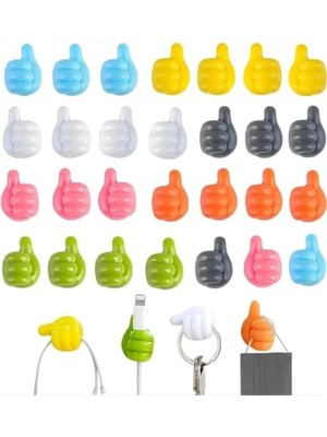 MarkEntegra 20'li Sevimli Başparmak Tasarımlı Kendinden Yapışkanlı Kanca Seti