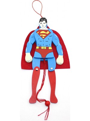 Pileli Store Ahşap Sallanan Süperman Figürü