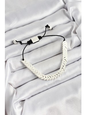 Pileli Store Pilelistore  Pirinç Asansörlü Beyaz Juju Kadın Bileklik