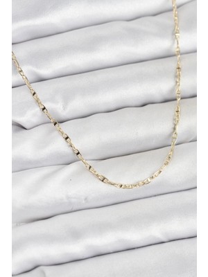 Pileli Store Pilelistore  cm 14K Gold Renk Pirinç Gemi Zinciri Model Kadın Kolye