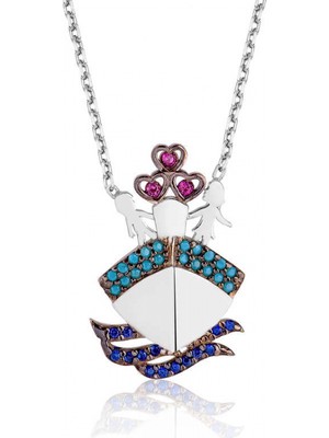 Pileli Store 925 Ayar Gümüş Titanik Bayan Gümüş Kolye PT2610508 (72)