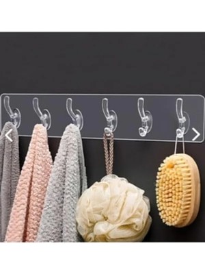 MarkEntegra Güçlü Yapışkanlı Şeffaf Duvar Askısı, 6'lı Set