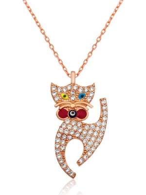 Pileli Store 925 Ayar Gümüş Van Kedisi Gümüş Kadın Kolye PT2610774 (72)