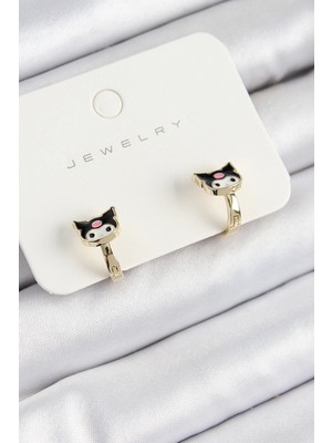 Pileli Store Pilelistore  Pirinç Kuromi Model Gold Renk Çocuk Küpe