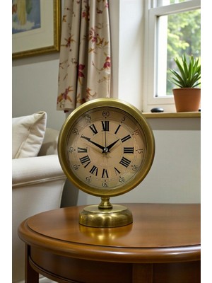 Pileli Store Pilelistore  Majestic Time Eskitme 25 x 20 cm Metal Masa Saati