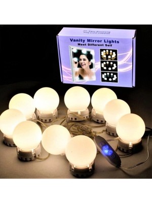 Pileli Store 10 Lu Makyaj Masası Banyo Aynası Aydınlatma Hollywood Tarzı LED Lamba