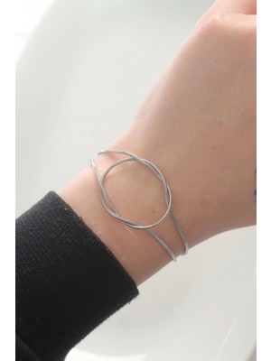 Pileli Store Pilelistore  316L Çelik Gümüş Renk Düğüm Model Bileklik