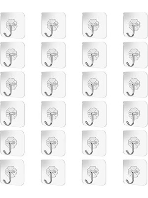 MarkEntegra 24 Paket Yapışkanlı Duvar Kancaları, 10 kg Kapasite