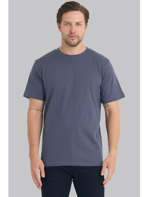 Mencod 4127 Erkek %100 Pamuk Basic Tişört Regular Fit Bisiklet Yaka Canlı Dokulu