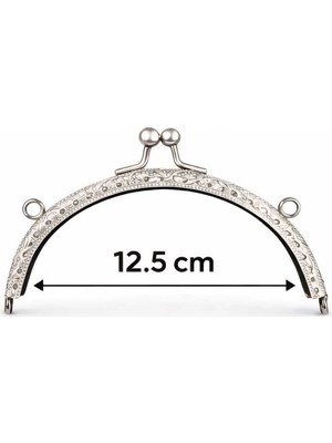 Aurelien 12.5 cm Oval Çanta Cüzdan Bursu Metal Çanta Kilidi - Çanta Yapım Aparatı, Makrome ve Örgü Çanta I
