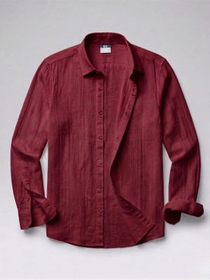 Erkek Armürlü Yarım Oversize Müslin Gömlek