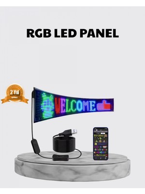 Pileli Store Rgb LED Panel – Çok Renkli Kumandalı USB Bağlantılı Yazı ve Gıf Gösterimli Akıllı Lamba