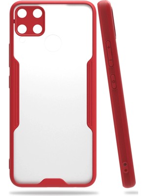 Nacario Mey Ithalat®  Realme C15 Kılıf Platin Silikon - Kırmızı
