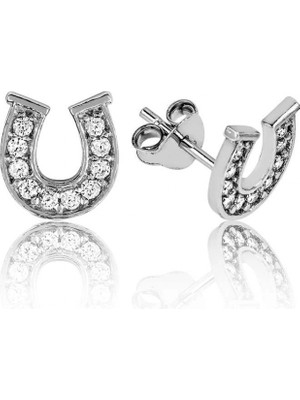 Pileli Store 925 Ayar Gümüş Nal Çivili Küpe EA1160107 (72)