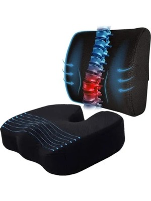 MarkEntegra Ortopedik Bel Destek Yastığı ve Oturma Minderi Seti