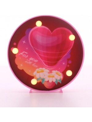 Pileli Store Dekoratif  3D LED Lamba Kalp Temalı LED Lamba