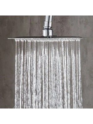 MarkEntegra 25X25 cm Kare Slim Tepe Duş Başlığı (304 Paslanmaz Çelik)