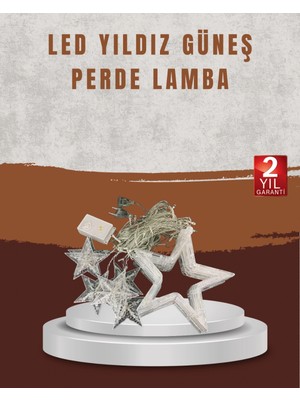 Pileli Store Yıldız Desenli Perde Tipi Peri LED 3x3 Metre Aydınlatma