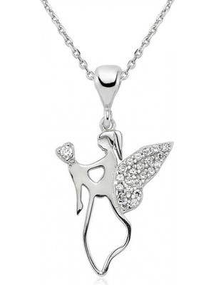 Pileli Store 925 Ayar Gümüş Melek Annem Kadın Gümüş Kolye PT0460041 (72)