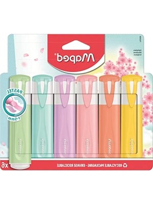 MarkEntegra Fosforlu Kalemler 6'lı Set - 1-5 mm Pastel Renkler