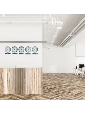 Alpotekno Turkuaz 36 Cm 5 li Tabelalı Dünya Saatleri