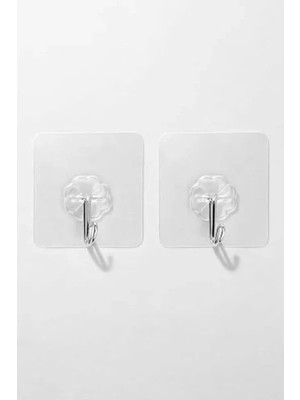 MarkEntegra 10 Adet Şeffaf Yapışkan Duvar Askısı - Delme Gerektirmeyen Pratik Kanca Seti