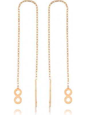 Pileli Store 925 Ayar Gümüş Zincirli Sonsuzluk Küpe EA1160055 (72)