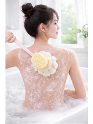 MarkEntegra Çift Taraflı Duş Fırçası - Uzun Saplı, Masaj Etkili, Cilt Bakımı Için