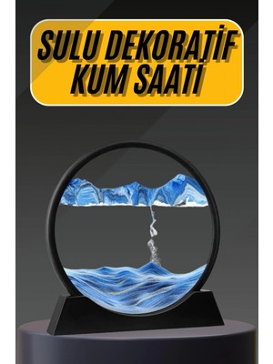 Pileli Store 3D LED Işıklı Kum Saati Gece Lambası Hareketli Sulu Kum Saati Dekoratif