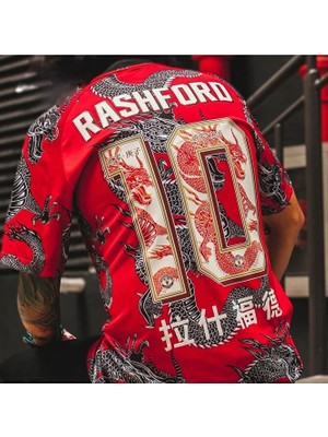 Marcus Rashford Manchester/united 2020 Sezonu Çin Yılı Özel Dragon Desenli Tasarım Yetişkin Forması