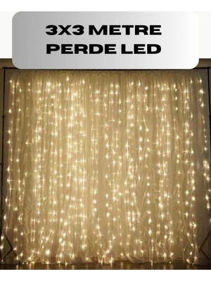 Pileli Store 3x3 Perde LED Işık Şelale Model Özel Gün Dekoratif Aydınlatma