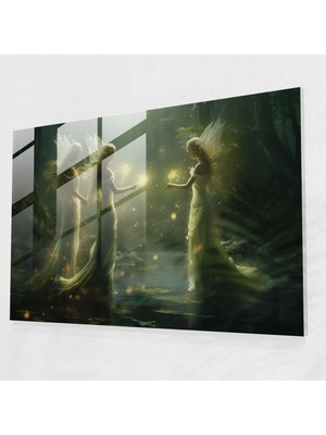 Popcasso Doğaüstü Nymph'lar Temalı Büyülü Cam Tablo - Mitolojik Orman Manzarası