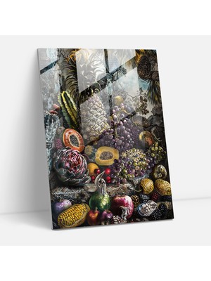 Popcasso Frida Kahlo Tarzı Cam Tablo Duvar Dekorasyonu - Eşsiz Frida Kahlo Eserleri ile Duvarlarınıza Sanat Katın