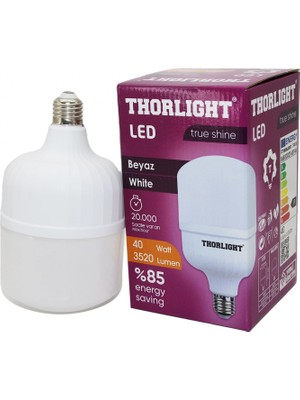 Pileli Store Thorlıght 40W E27 Torch T-Shape Beyaz LED Ampul T-40B (4887)