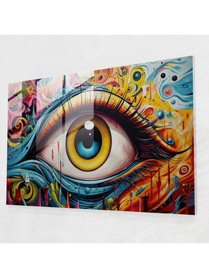 Popcasso Hipnotik Temalı Temperli Cam Tablo - Duvar Dekorasyonu Için Modern Tasarım