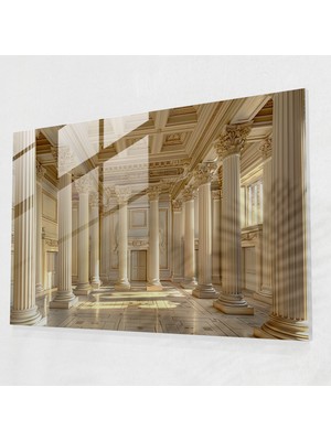 Popcasso Neoklasik Modern Sanat Cam Tablo - Modern Sanat ve Neoklasik Tasarım ile Şık Görüntü