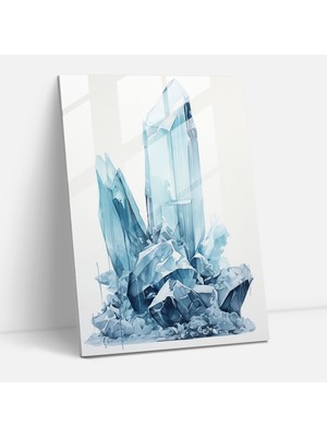 Popcasso Parçalanmış Buzdağı Temperli Cam Tablo - Modern Sanat Cam Kırıkları
