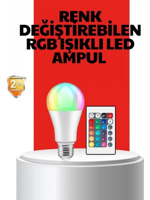 Pileli Store Rgb Uzaktan Kumandalı LED Ampul 16 Renkli A Kalite Orijinal