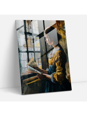 Popcasso Johannes Vermeer Temalı Cam Tablo - Duvar Süslemesi Için Şık Seçim