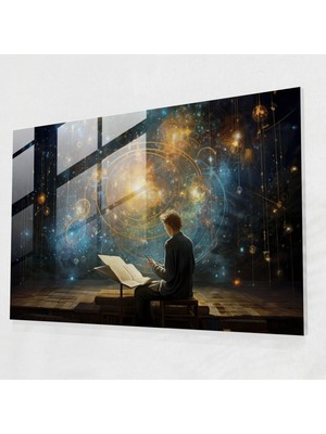 Popcasso Ilginç Astrolog Cam Tablo Burçlar Teması ile Dekoratif Duvar Tablosu