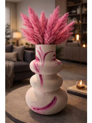 Flow Serıes Burgundy Dekoratif Vazo – Özel Tasarım (30 Cm)