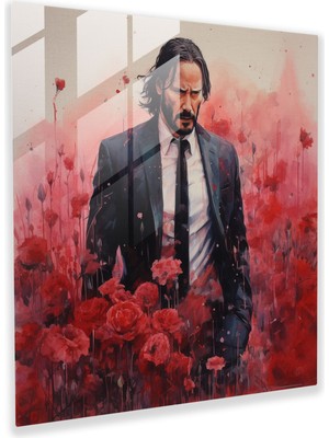 Popcasso John Wick Temalı Modern Cam Tablo - Hüzünlü Tasarım