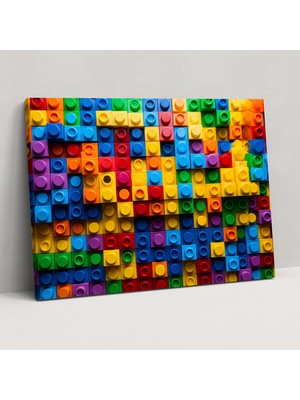 Popcasso Eğlenceli LEGO Temalı Cam Tablo - Canlı Duvar Dekorasyonu