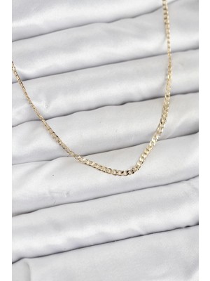 Pileli Store Pilelistore  cm 14K Gold Renk Pirinç Zincir Model Kadın Kolye